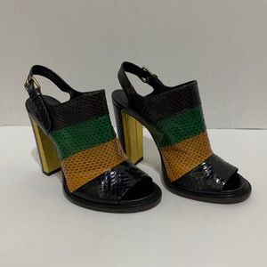 Dries van Noten, Colorblock Snakeskin Heels
